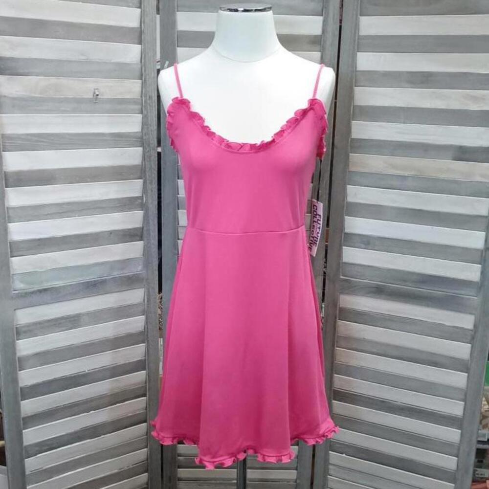 Women's Strappy Mini Ruffle Hem Dress | Future Collective | Medium